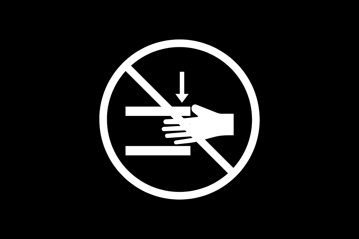 Anti crush safety devices icon black and white